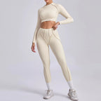 Nahtlose Yoga-Sets Sport-Fitness Hochbund-Hüfthebe-Formhose Rückenfreier BH-Anzug Workout-Gym-Leggings-Sets für Damen