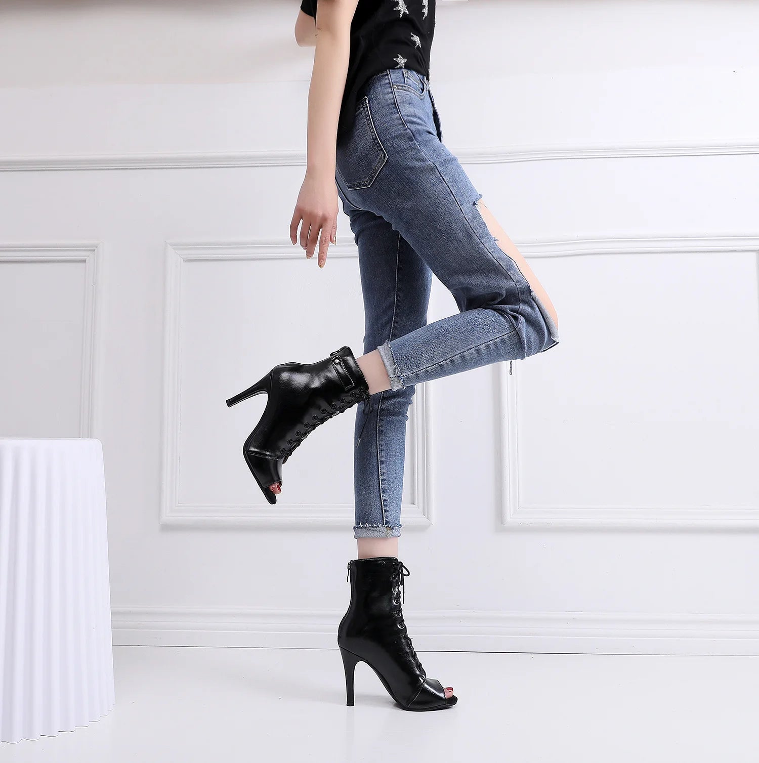 Damen Party Stiefel 2020 Damen Sexy Stilettos High Heels Schuhe Damen Latein Tanzschuhe Latein 2020 Für den Ballsaal