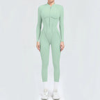 Damen-Trainingsanzug Fitness-Workout Sportkleidung Outfit Reißverschluss-Jumpsuit Yoga Fitness Overall Set Offene Rücken Bodysuits Anzug für Damen