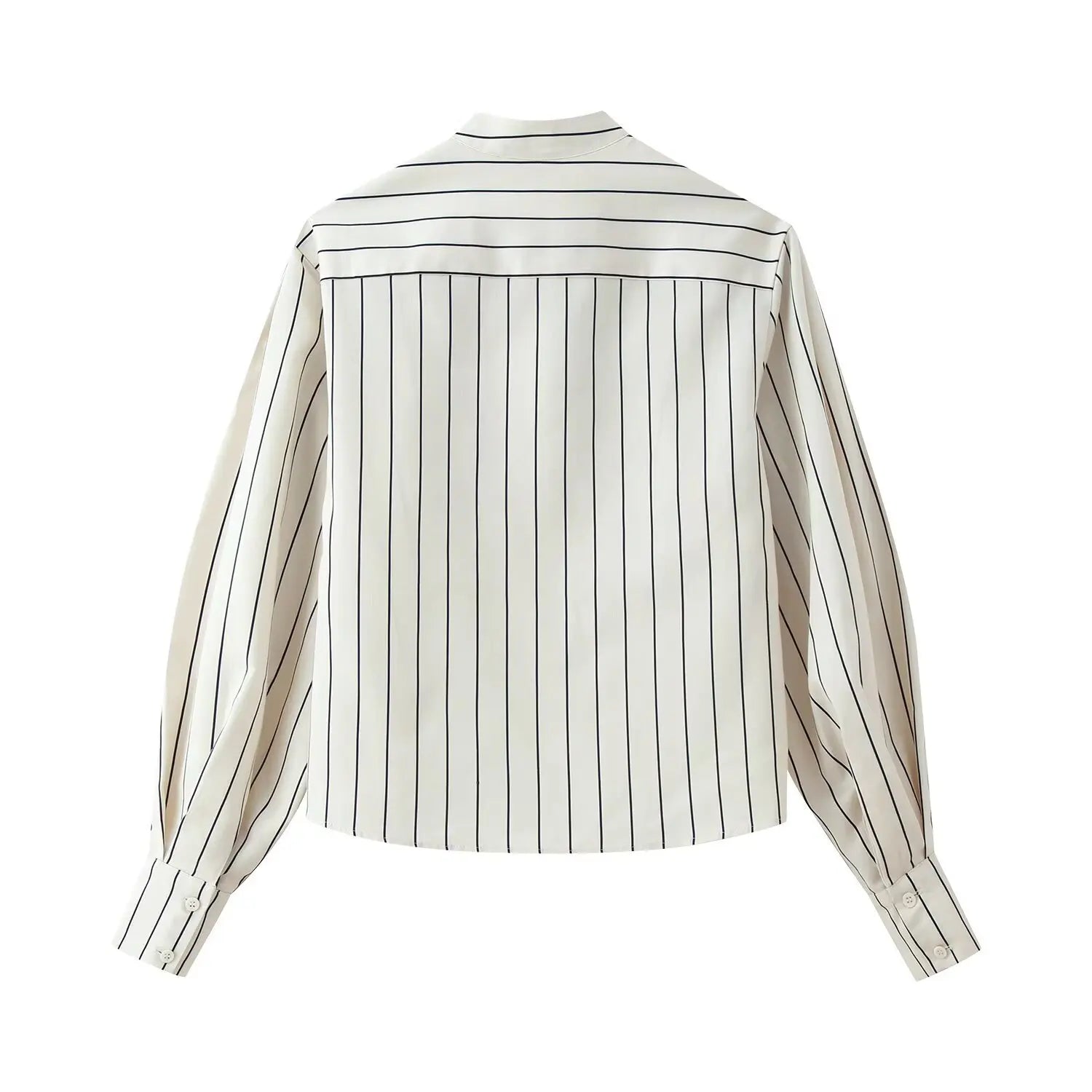 HH Damen Frühling Neue Mode Vintage Vielseitige Beige Gestreifte Puffärmel-Shirt + Hochtaillierte Lockere Plissierte Lässige Lange Hose Set