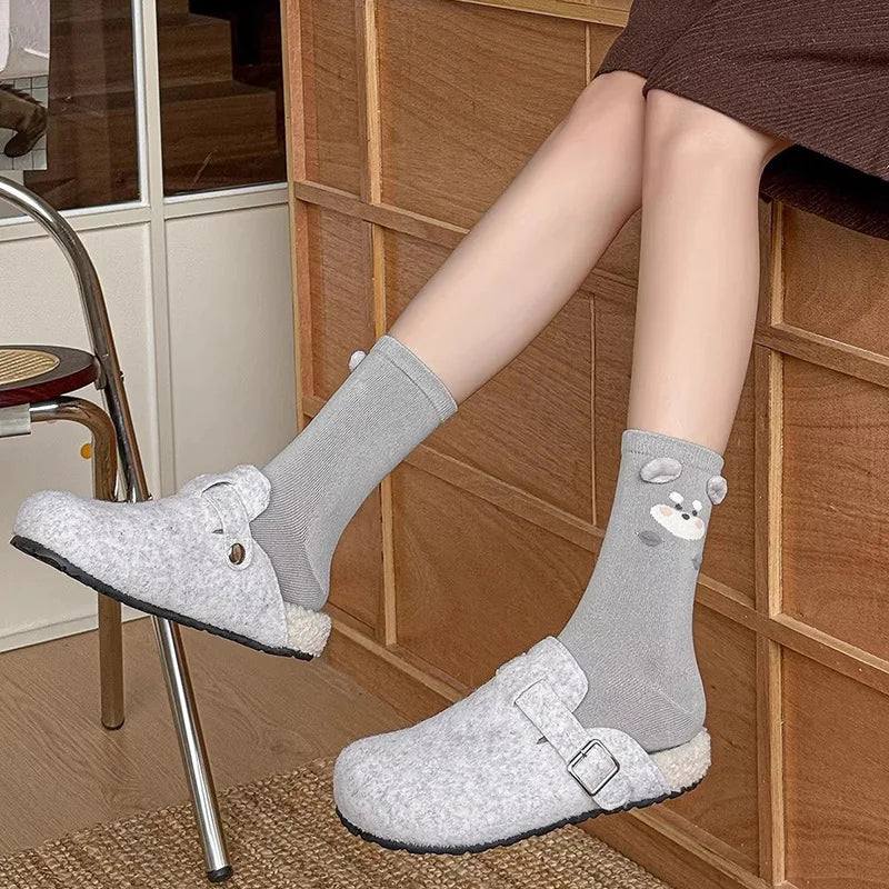Mode Süß Niedlich 3D Tierohren Schwein Strumpfwaren Winter Warme Cartoon-Socken für Kinder Harajuku Baumwolle Weiche Hausschuhsocke