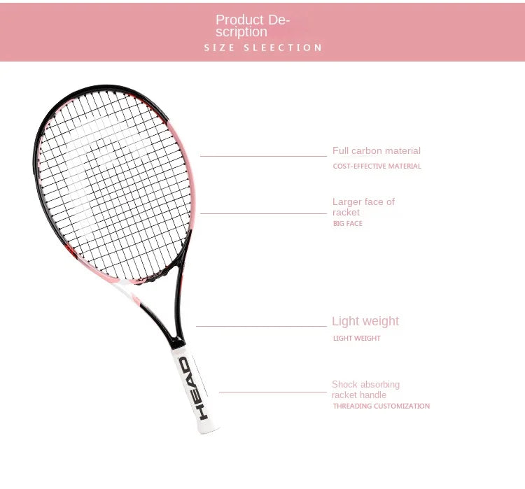 HEAD 2026 Neuer Carbon Tennisschläger für Herren Damen Tenis Raquete Blau