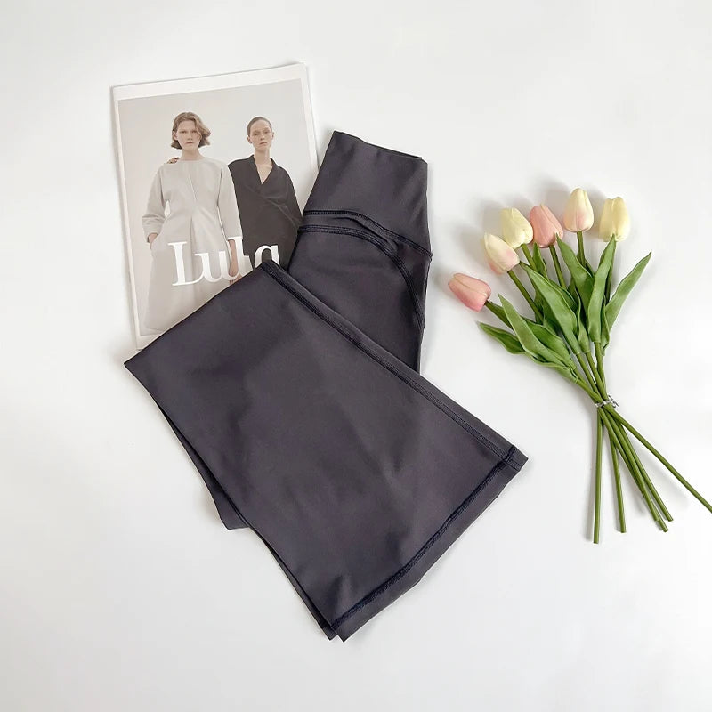 Damen High-Waist Schlag-Yogahosen Bequeme Pilates-Laufleggings Stylische Fitness-Sporthosen