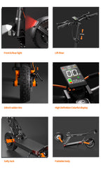 JOYOR S10-S-Z E-Scooter 60V 18Ah Doppelmotor 2000W 10 Zoll Reifen Erwachsenen E-Scooter Schwarz Höchstgeschwindigkeit 65km/h Reichweite 70-85km