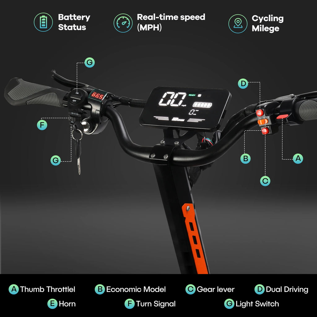 VREOM - VZ37 Elektroroller - 6000W Motor 60V30AH Akku Hochleistungs-E-Scooter - 70km/h Geschwindigkeit 11" Vakuumreifen - Faltbarer E-Scooter