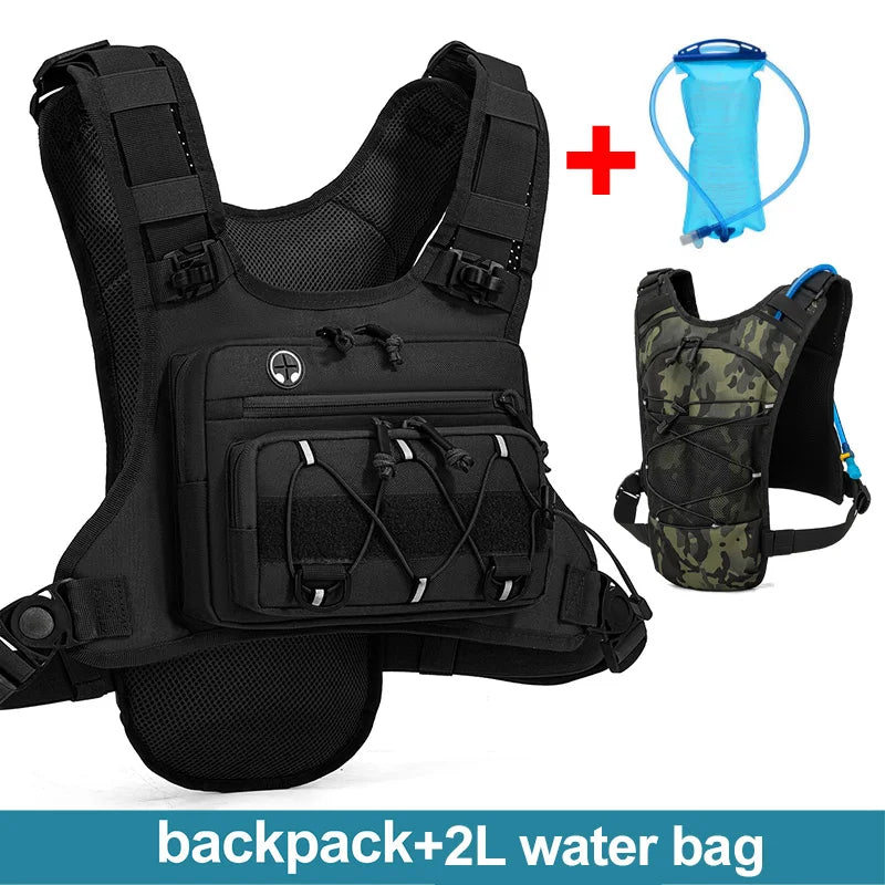 Lauf-Brusttasche Trinkweste zum Radfahren Wandern Fahrradrennen Marathon Tasche Herren Damen Sport Taktische Bauchtasche Camping Rucksack