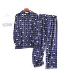 Herren-Hausanzüge Langärmelige Hosenanzüge für Herbst und Winter Pyjamas für Herren Flanell Kariertes Design Pyjamas für Herren
