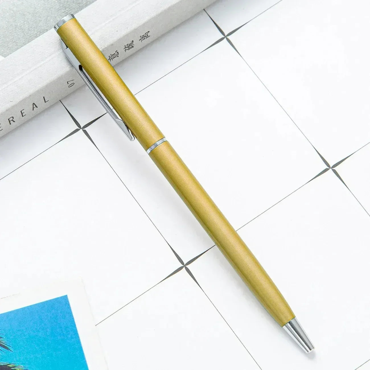 20-200 Stifte Neu Schlanke Metall-Kugelschreiber Roségold Benutzerdefiniertes Logo Werbung Schriftzug Gravierter Name Schul-Bürobedarf Geschenke