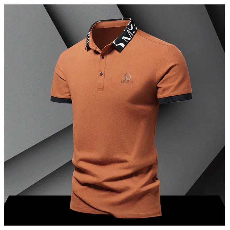 Sommer Herren-Poloshirt modisches Eisseide schnell trocknendes Kurzarm-T-Shirt einfarbig locker sitzendes Businesskragen-Oberteil