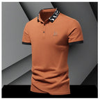Sommer Herren-Poloshirt modisches Eisseide schnell trocknendes Kurzarm-T-Shirt einfarbig locker sitzendes Businesskragen-Oberteil