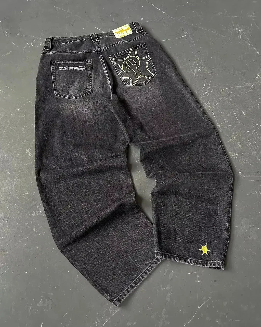 Amerikanische Y2K 2025 Neue weite Baggy Black Jeans Oversized Damen Street Casual Joker Denim-Hose Paar-Jeans Vintage Streetwear