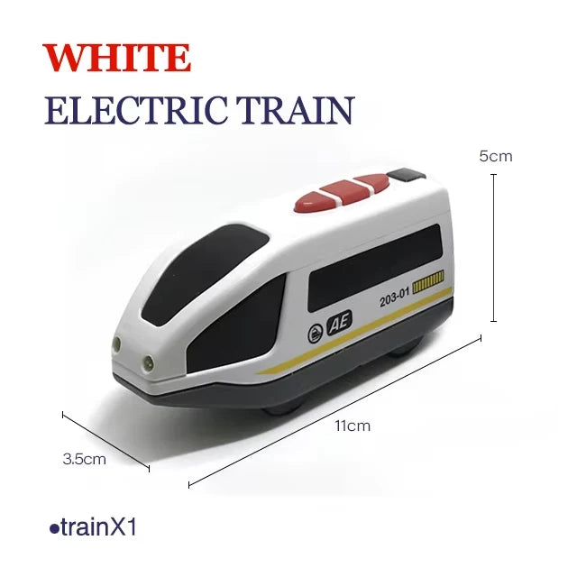 Elektrische Zuglokomotive Magnetisches Auto Druckguss-Modell Steckplatz passend für alle Marken Holzzugschienenbahn für Kinder Spielzeug W02