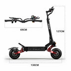 TIFGALOP CL8 Elektroroller 6000W Leistungsstarker Motor 60V 33Ah Akku bis zu 100km Reichweite Straßenzulässiger Erwachsenen-Kleinstwagen Elektroroller