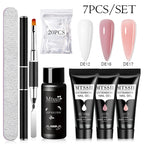 24-teiliges Set 20ml Poly Nail Extension Gel Kit Mini-UV-Lampe Versiegelung mit Basislack Überlack Professionelles Poly-UV-Nagelgel-Kit Starter-Kit