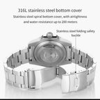 ADDIESDIVE Herren-Uhr klassisch mit Keramiklünette 200m wasserdicht Freizeit Quarz-Uhr BGW9 Blaue Leuchtzeiger Geschenk-Uhr MY-H3-2
