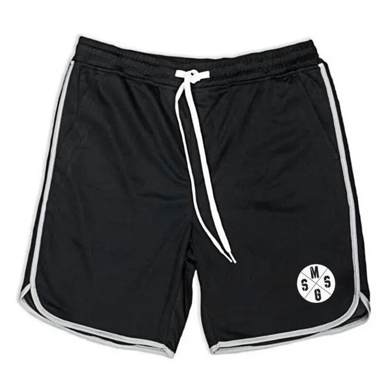 Sommer-Sport-Shorts, atmungsaktiv, Mesh, Herren, Kordelzug, elastische Hose, Lauftraining, Outdoor, Fitness, Jogging, gerade