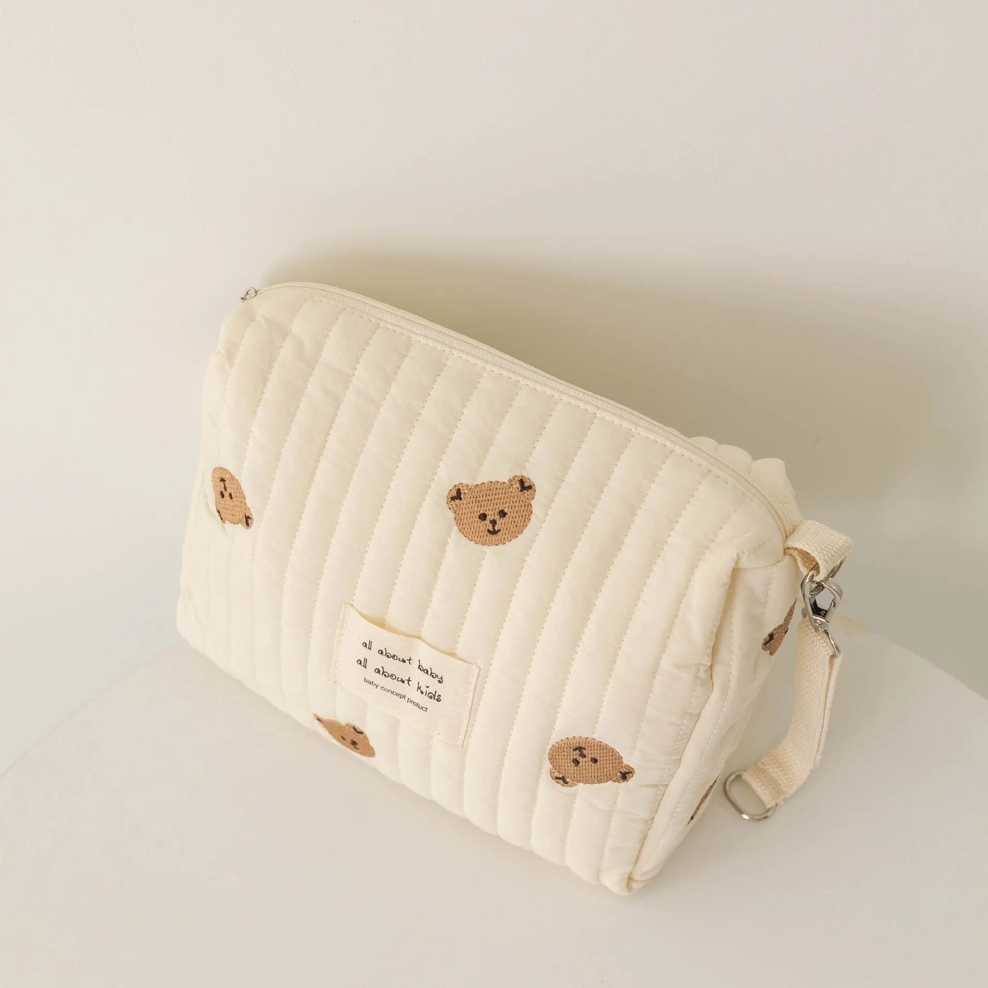 Niedliche Bären Wickeltasche Baumwolle Reißverschluss Windeltasche Damen Handtasche Windel-Caddy Organizer Baby Umstands-Reisetasche