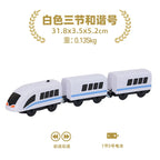 Hölzernes Elektroauto-Set Magnetischer Elektrozug mit kleiner Puppe Druckguss-Steckspielzeug-Set Kompatibel mit Eisenbahn-Holzschienenbahn