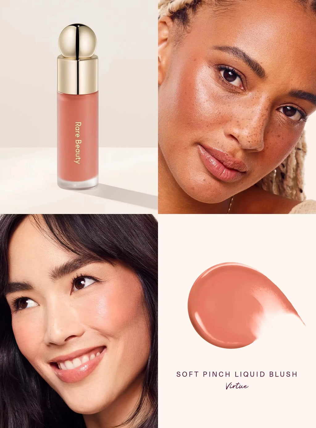 Rare Beauty Soft Pinch Liquid Blush Seidig und geschmeidig aufzutragen, langanhaltend, voluminös, perfekt getönte Röte, nahtlos, matt, taufrisches Make-up