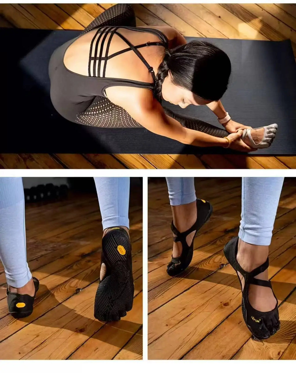 VI-B Damen Klassische Professionelle FiveFingers Schuhe Fitness Yoga Tanz Weiche Sohle Rutschfest Schnelltrocknend Sport Split-Toe-Sneaker