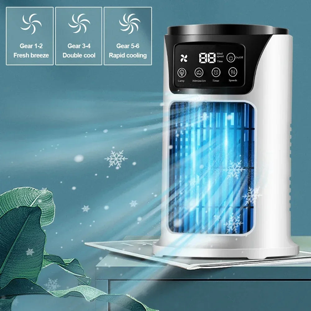 Multifunktionaler Verdunstungsventilator Tragbare Kalte Klimaanlage Kleiner Luftkühler Natürlicher Luftgekühlter Ventilator für den Schreibtisch