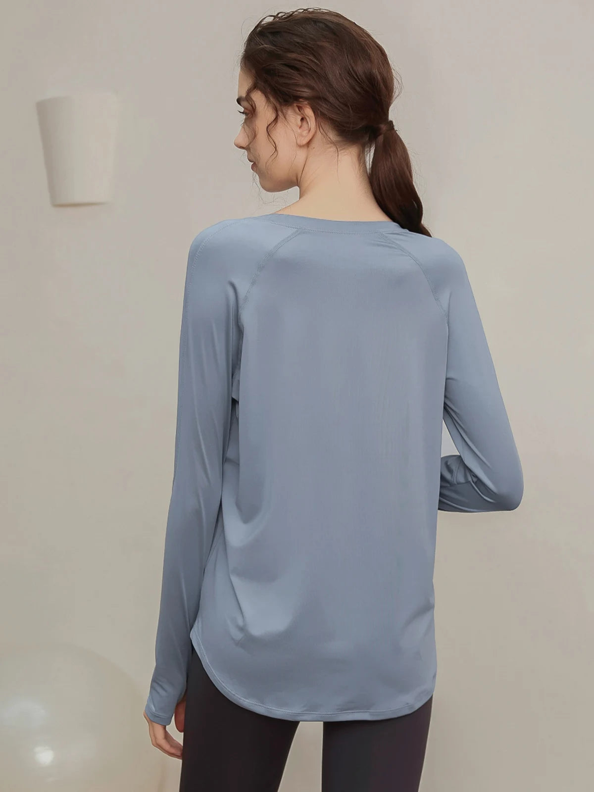Lockere, schnell trocknende Sportoberteile, Damen-Langarmshirts, Yogabekleidung, atmungsaktive Lauf- und Fitnessbekleidung, figurformend