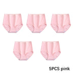 FallSweet 5er-Pack Damen Baumwollslips Nahtlose Plus Size Unterhosen Einfarbige Unterwäsche Weich Atmungsaktive Damenslips
