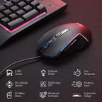 Redragon S151 Gaming Keyboard & Mouse Combo, 104 Keys K525 Wired RGB Membrane Keyboard and 10000 DPI Wired M616 Gaming Mouse