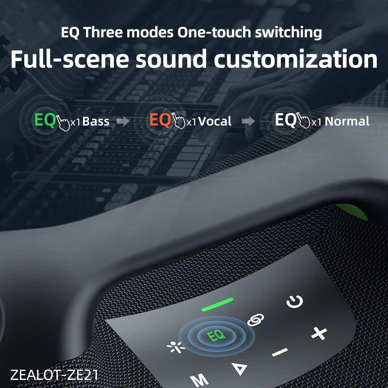ZEALOT-ZE21 250W Tragbarer Bluetooth Lautsprecher Hohe Lautstärke Wasserdicht 48000mAh Kabelloser TWS Subwoofer Unterstützt USB/TF/AUX RGB-Licht