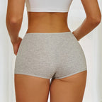 FINETOO 3er-Pack Damen Baumwoll-Boyshorts Atmungsaktive Low-Waist Unifarben Unterwäsche Damen Legere Sport Boxershorts Unterhosen