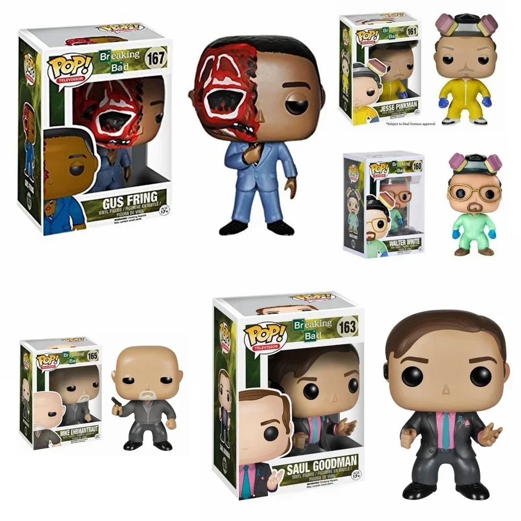 FUNKO POP Television Breaking Bad Gus Fring 167 Saul Goodman 163 Walter 160 MIKE 165 Jesse Pinkman 161 Vinylfiguren Modellspielzeug