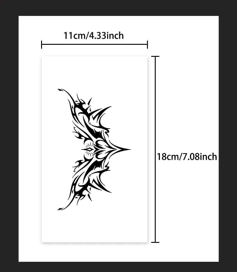 1 Stück charmante Tattoo-Aufkleber, wasserdicht, haltbar, ein bis zwei Wochen, für Mädchen, Bauch, Brust, Rücken, Taille, nicht reflektierend, Dornen-Cyan