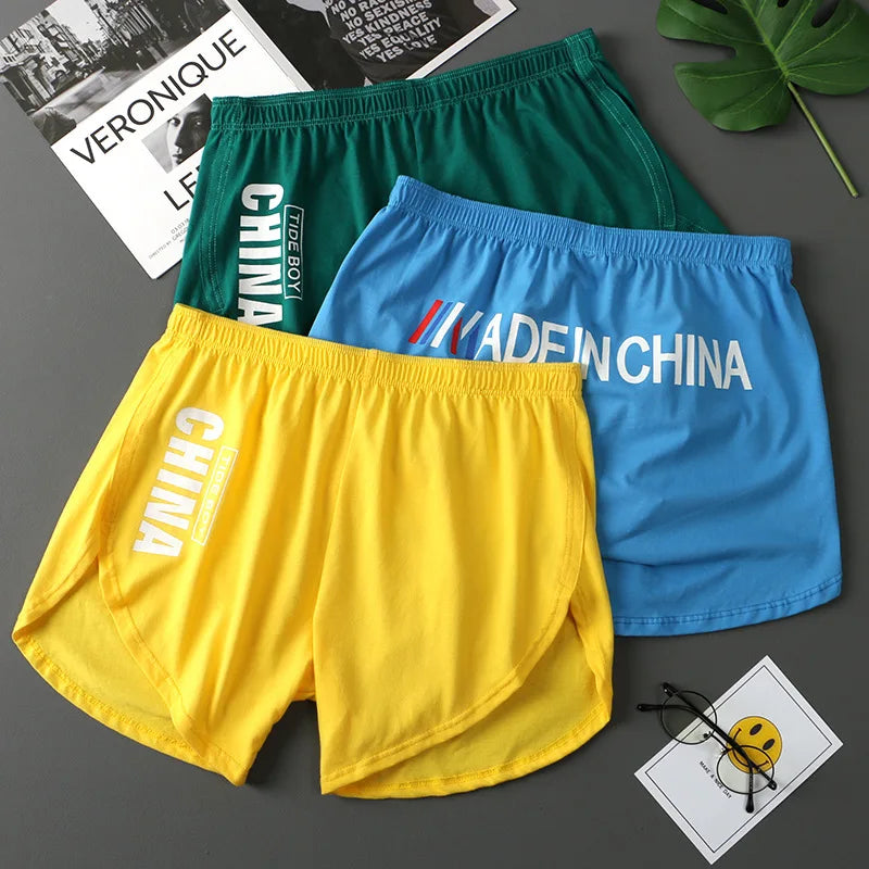 Fashion Locker Herrenunterwäsche 100% Baumwolle Weiche Mittelbund-Boxershorts Atmungsaktive Unterhosen Jungen Große Größen Boxershorts Schlafanzug
