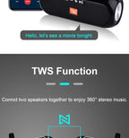 Solar Radio FM Outdoor Tragbarer Kabelloser Bluetooth-Lautsprecher Musik Soundbox Subwoofer Bass Aux PC TV Computer TV Hifi Stereo Mp3