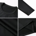 Einfache Frühling Herren Training Sport T-Shirts Schnelltrocknend Eng Anliegend Langarm Kompressionsshirt Sportbekleidung Fitness-Shirts