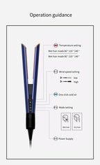 Professioneller 2-in-1 Warmluft-Glätteisen-Haartrockner mit negativen Ionen für glattes, frizzfreies Haar-Styling-Tool