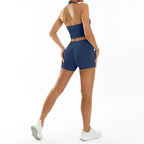 Scrunch-Sportanzug Damen Yoga-Set Gymnastik-Kleidung Sexy Sport-BHs und Schlaghosen-Sets Fitness-Outfits Damen Trainingskleidung