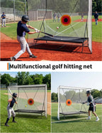 12x9Fuß Golf-Übungskäfig-Netz-Set mit Metallrahmen und Tragetasche, faltbar, einfacher Aufbau, Übungsnetze für Indoor-/Outdoor-Training
