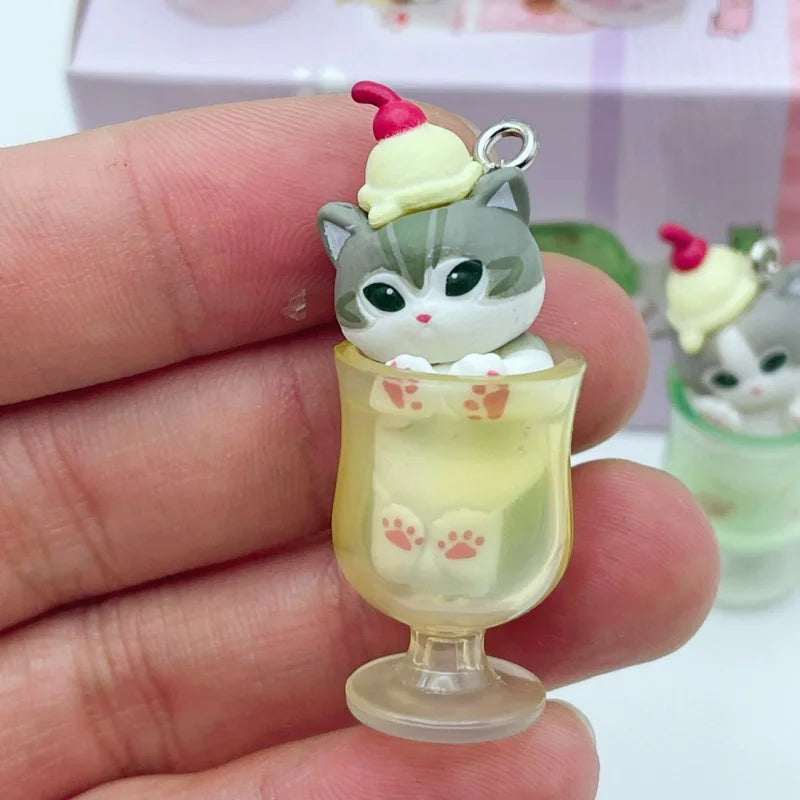 Auf Lager, neu: Mofusand Katze Pudding Kaltgetränk Anhänger Minifiguren Blind Box Anime Figuren Ornamente Puppen Geburtstags- und Weihnachtsgeschenke Spielzeug