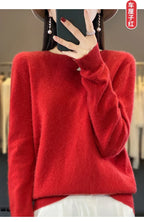 100 % Merinowolle Pullover Damen O-Ausschnitt Kaschmir Strickwaren Female Pullover Herbst Winter Freizeit Oberteile Einfarbig Weiche Kleidung