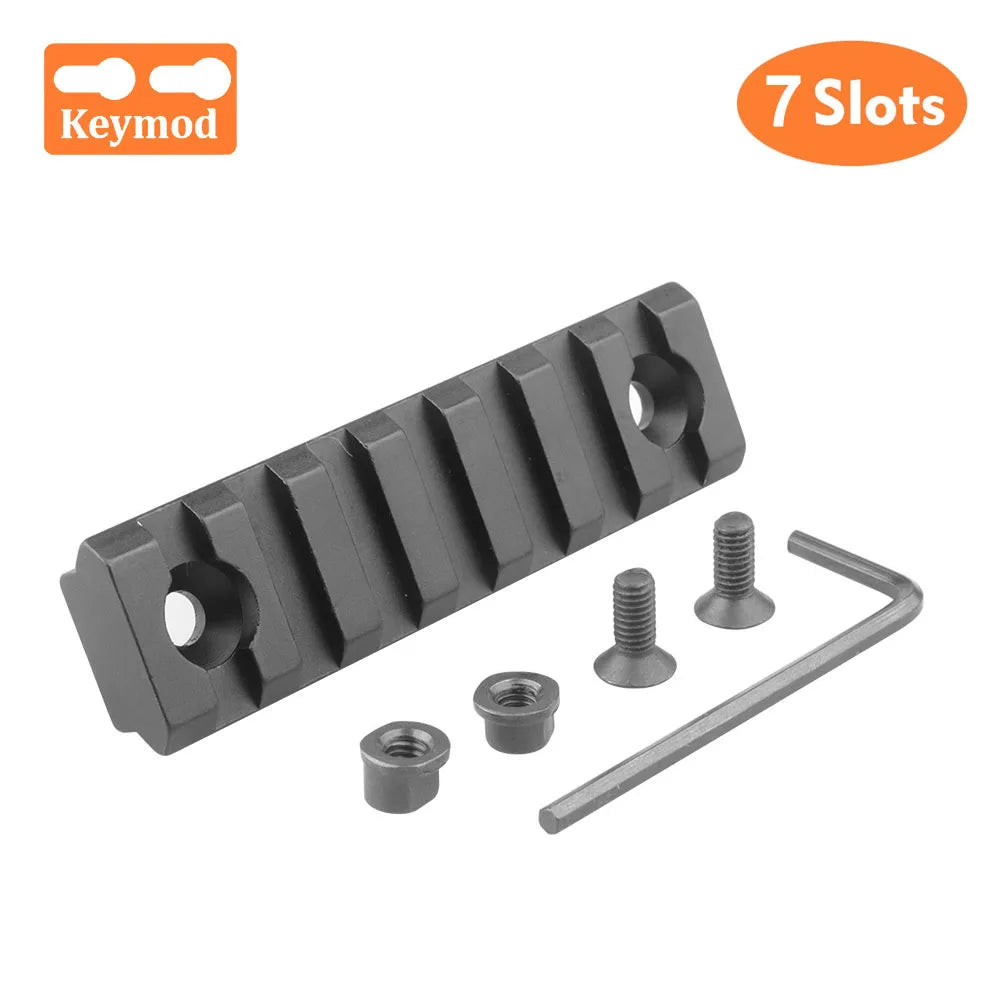 Jagd Taktische Picatinny Schiene 3-13 Slots 20mm Aluminium Schienenadapter Halterung für Keymod / M-LOK System Handschutz Zielfernrohr Montagebasis