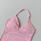 Langes Trägertop Yoga Weste Damen Rückenloses Tank Top Sport Fitness BHs Laufendes Workout Gym Neckholder