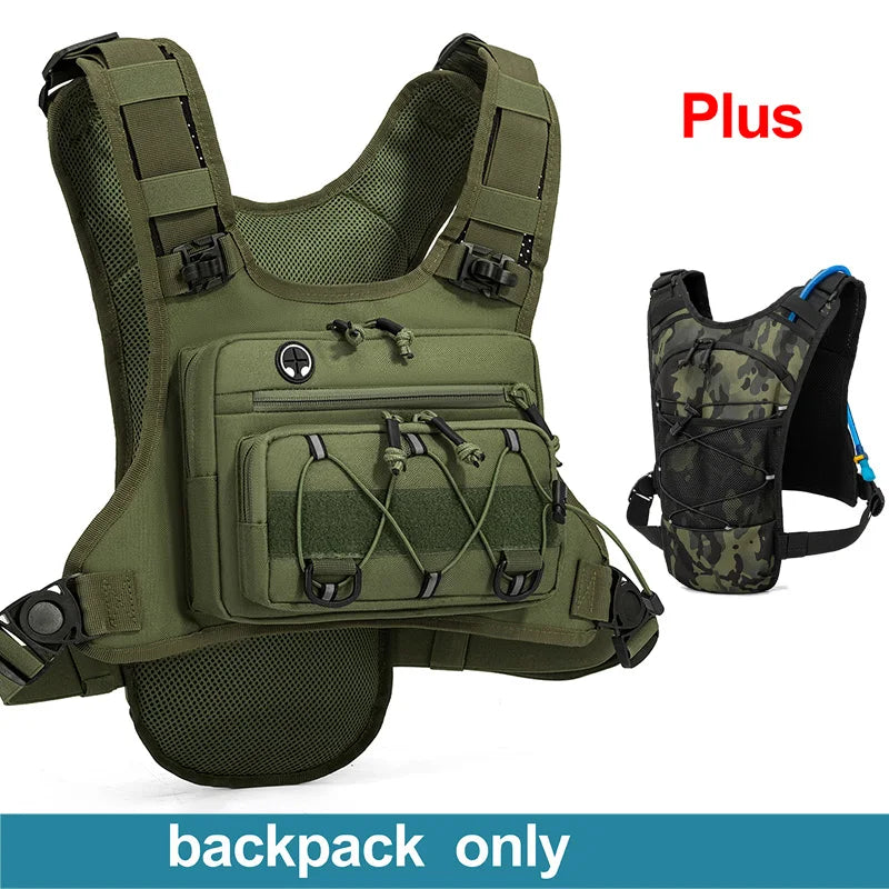 Lauf-Brusttasche Trinkweste zum Radfahren Wandern Fahrradrennen Marathon Tasche Herren Damen Sport Taktische Bauchtasche Camping Rucksack
