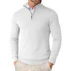 Herren-Strickpullover mit Stehkragen, Reißverschluss, Slim Fit, leicht, Rollkragen, lässig, Half Turtleneck, gestrickt, für Outdoor und Streetwear