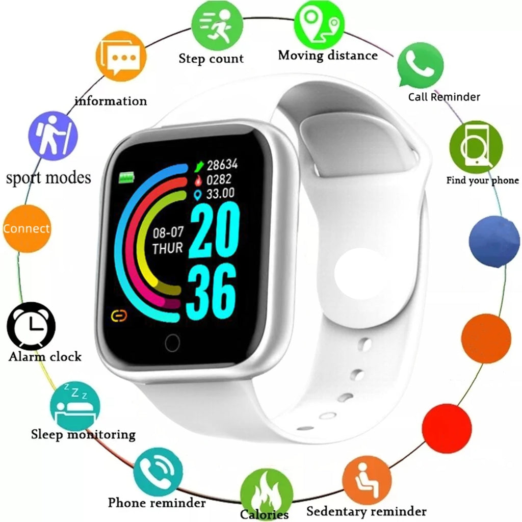 Smartwatch Herren Damen Armbanduhren Smart Watch Nachrichten Fitness Tracker Armband Geburtstagsgeschenk Elektronische Uhr für Android IOS