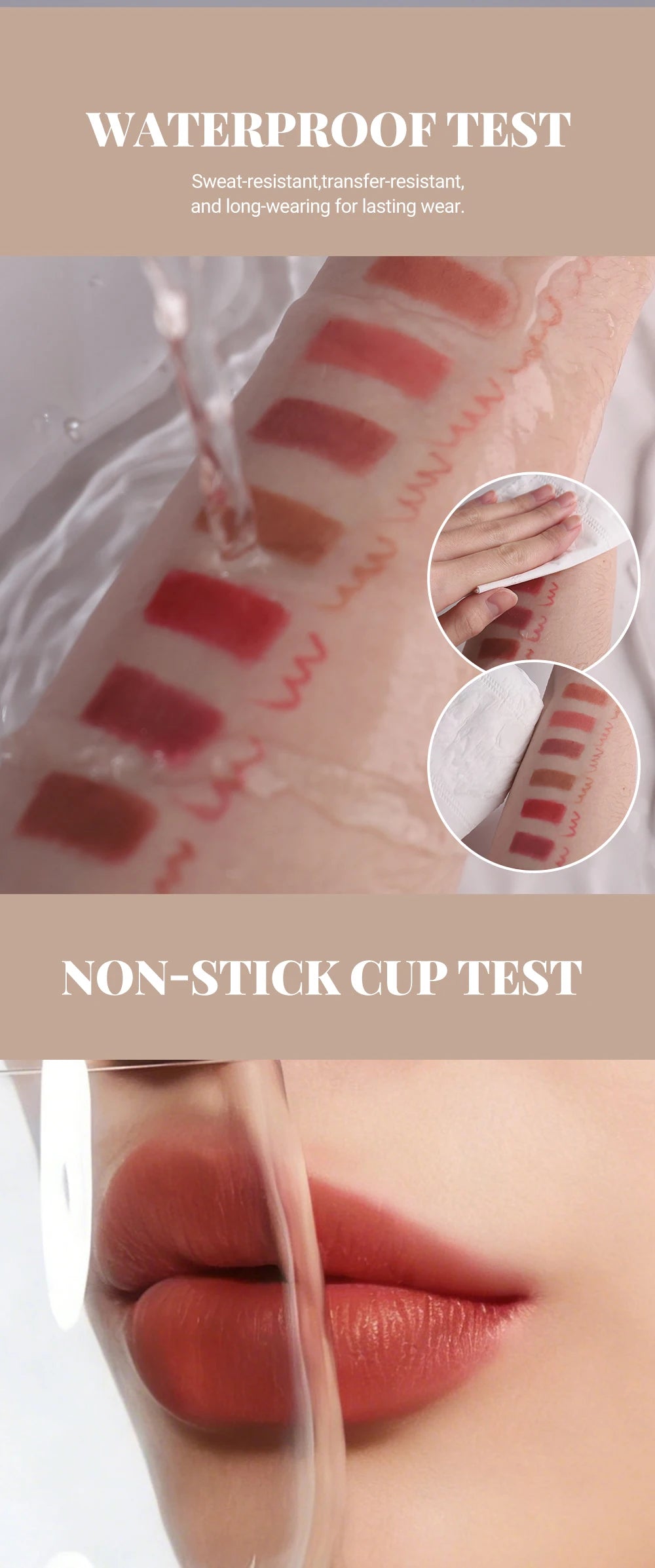 4tlg. Set Langanhaltendes Wasserdichtes Lippen-Make-up-Kit – Weicher, geschmeidiger cremiger Lippenstift & Lipgloss Lip Oil Set