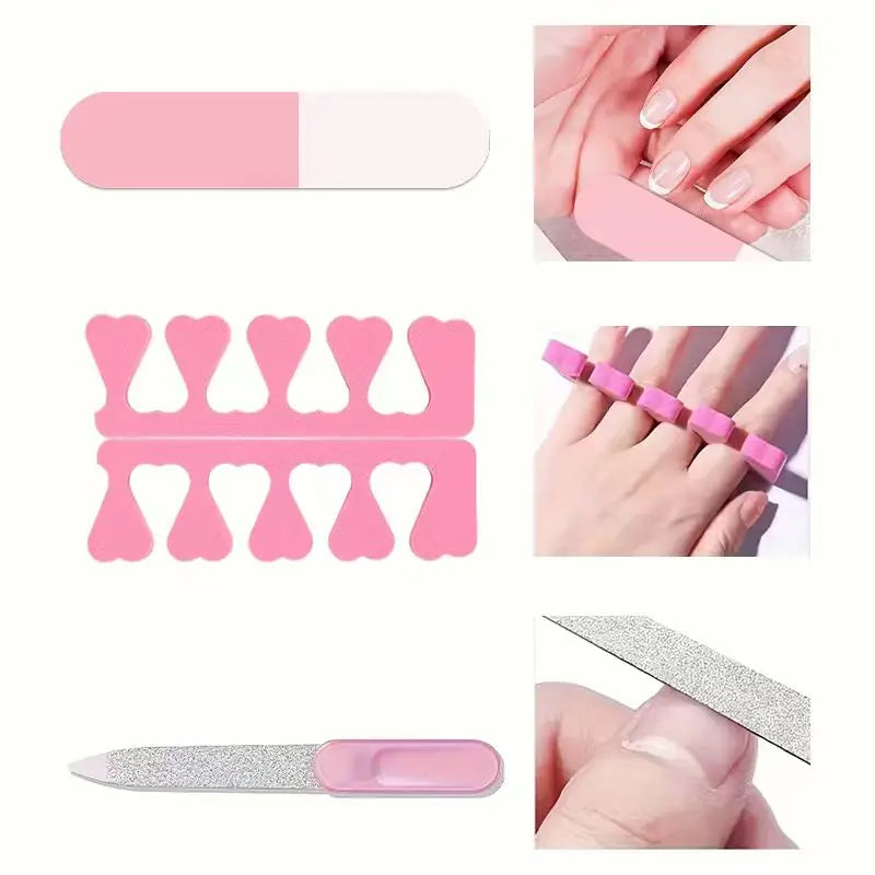 Komplettes Nagelset, Nagellampe + Poliermaschine + Pflegewerkzeuge für DIY exklusive romantische Nagelkunst zu Hause, Nagelset-Werkzeuge