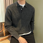 Herren Winter Norwegerpullover Einfarbig Polo Rollkragen Gestrickte Pullover Lässige Retro Warme Strickwaren Elegante Y2K Streetwear Jersey Hombre