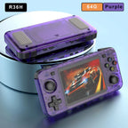BOYHOM Grünes R36H Retro-Videospielkonsole 3,5 Zoll IPS-Bildschirm RK3326 3000 mAh Offenes Linux-System Tragbarer Player 64GB 128GB