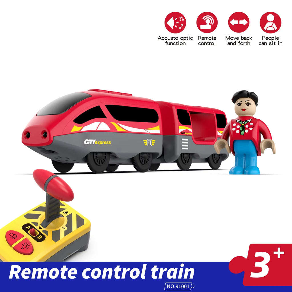 Kinder RC Elektrische Eisenbahn Lokomotive Magnetische Bahn Diecast Slot Spielzeug Passend für Holzeisenbahn Schienen Spielzeug für Kinder Geschenke